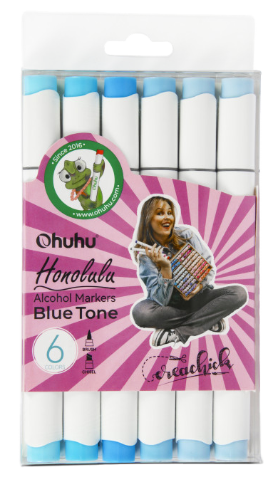 CreaChick Productfoto Creachick Markers Ohuhu Blue Tone