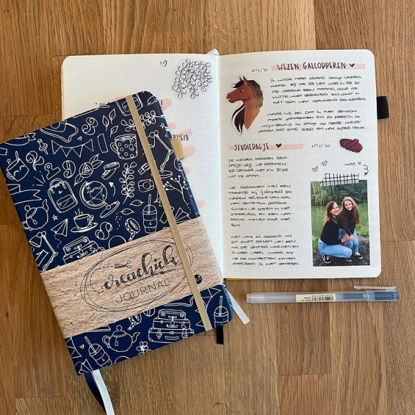 CreaChick Journal Petrolblauw Sfeerfoto