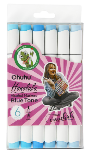 CreaChick Productfoto Creachick Markers Ohuhu Blue Tone