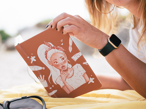 CreaChick Schetsboek op het strand